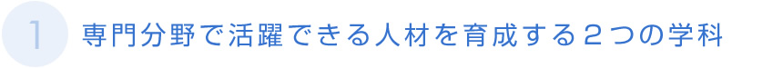専門分野で活躍できる人材を育成する2つの学科